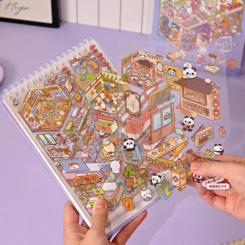 40-piece set, including 20 scene cards, 20 stickers, 3D mini scene stickers, and DIY handmade 3D scenery