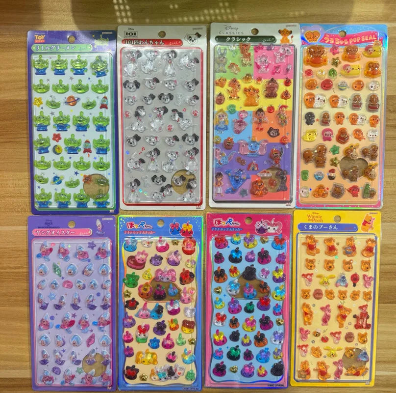 8pcs Japanese Alien 3d Solid Embossed Relief Stereo Sticker Diy Mobile Phone Decor Sticker Student Hand Account Stationery