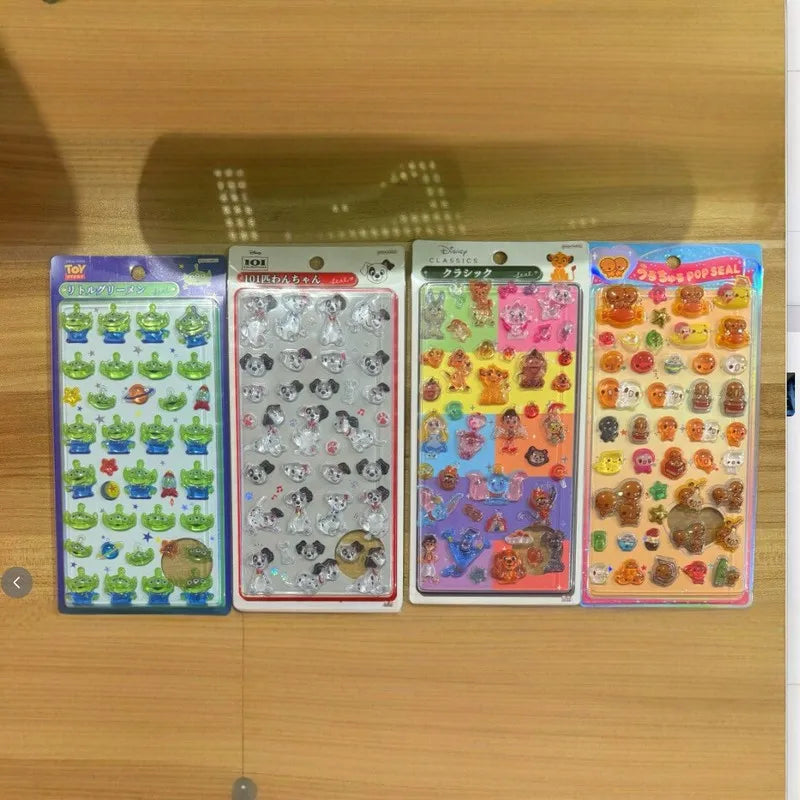 8pcs Japanese Alien 3d Solid Embossed Relief Stereo Sticker Diy Mobile Phone Decor Sticker Student Hand Account Stationery