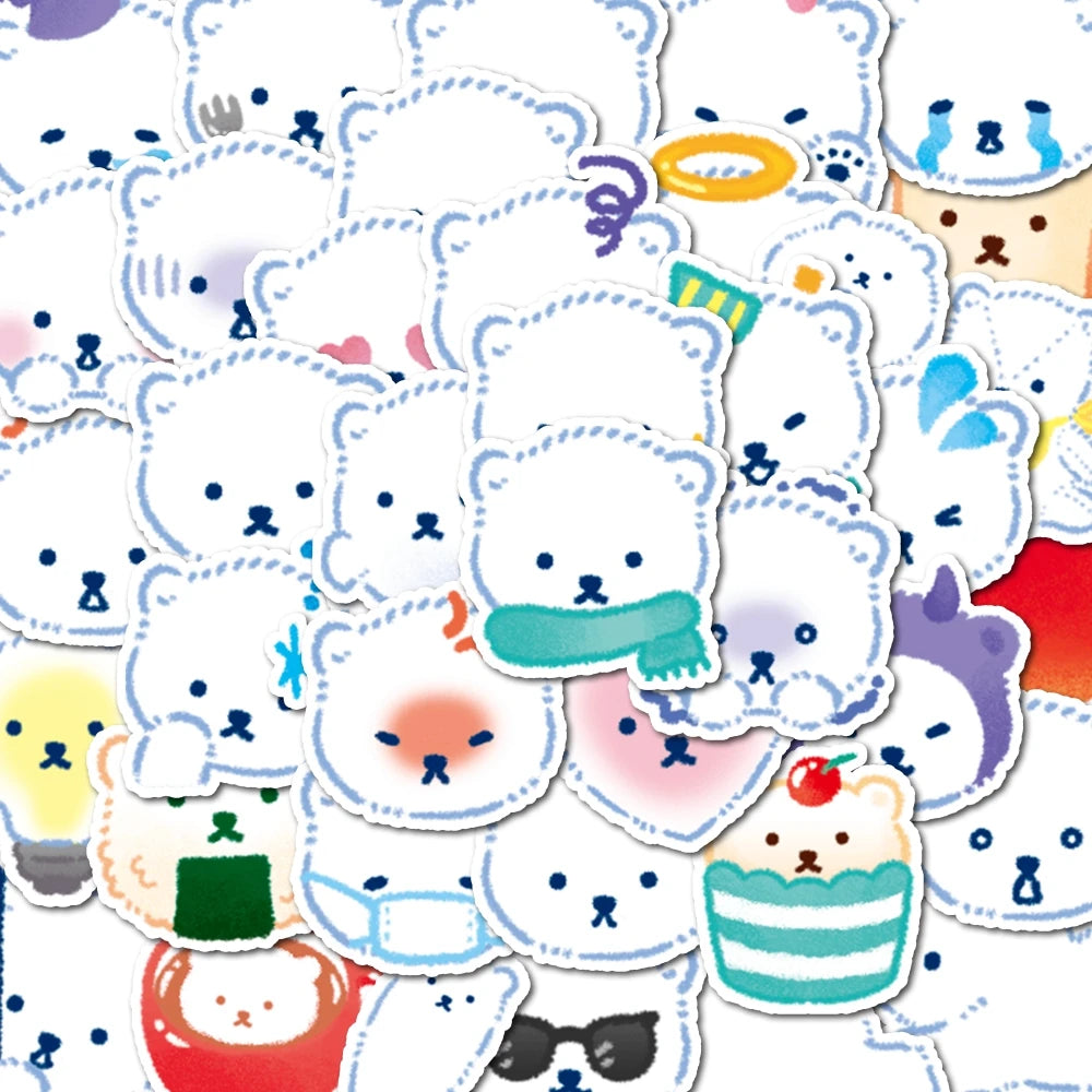 40pcs Polar Bear Stickers Can Be Used To Decorate Party Desktops,Mobile Phone Cases,Cabinets,Drinking Glasses, Etc., Party Gifts