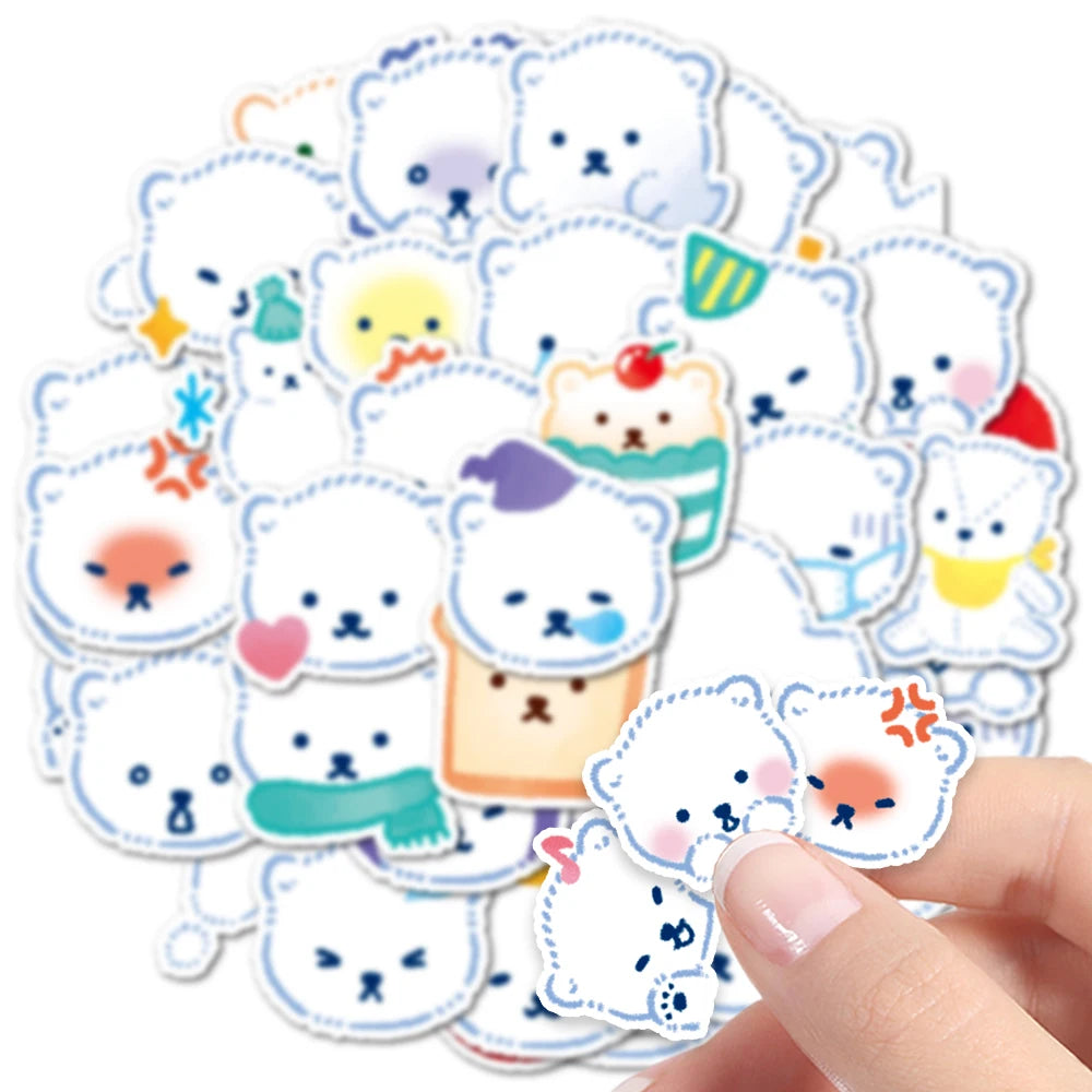 40pcs Polar Bear Stickers Can Be Used To Decorate Party Desktops,Mobile Phone Cases,Cabinets,Drinking Glasses, Etc., Party Gifts